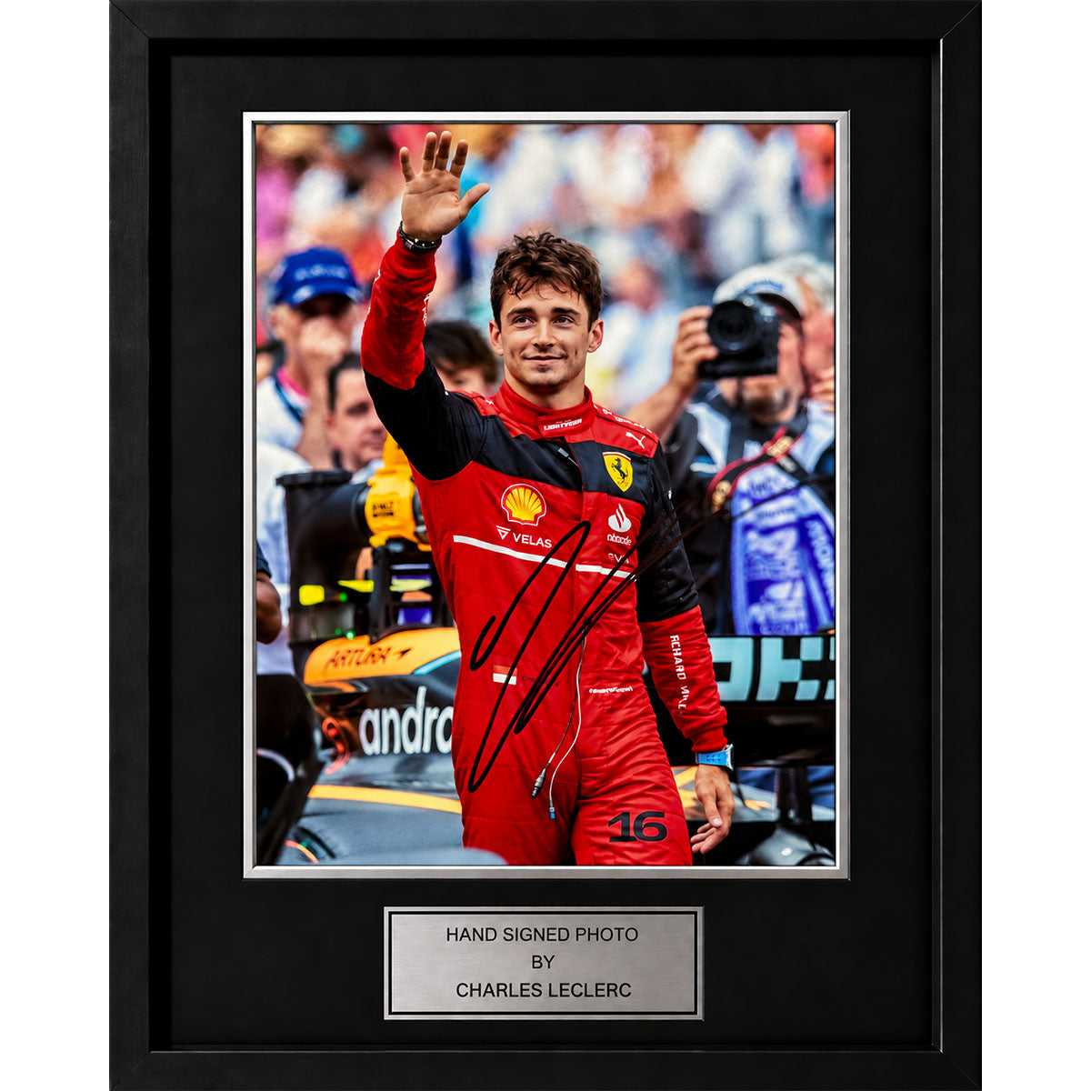 Charles Leclerc Signed and Framed A4 Photo