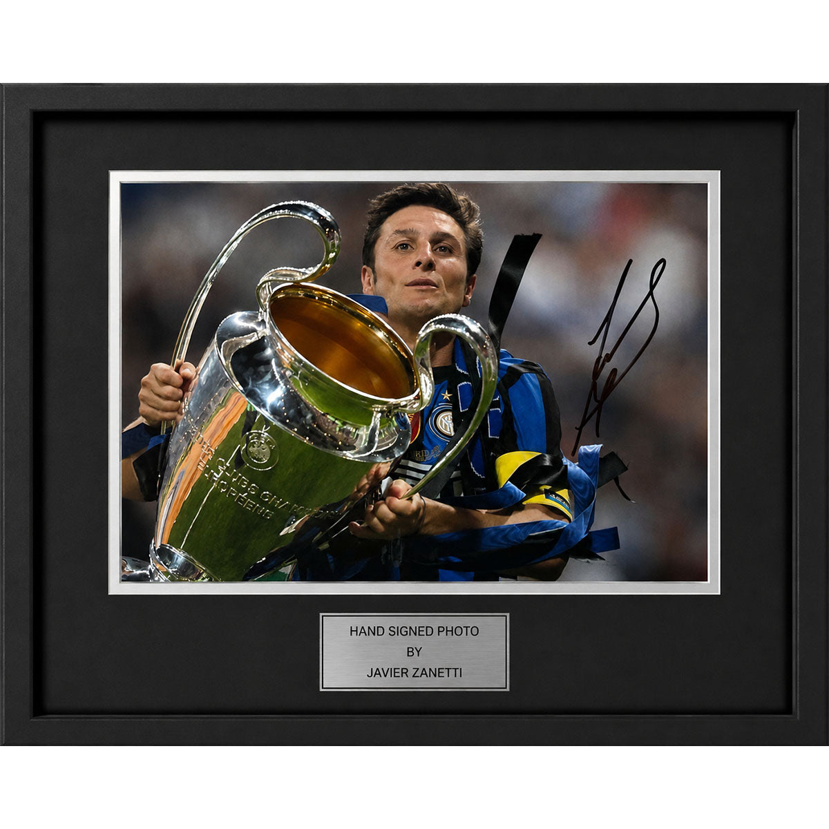 Javier Zanetti Signed and Framed A4 Photo
