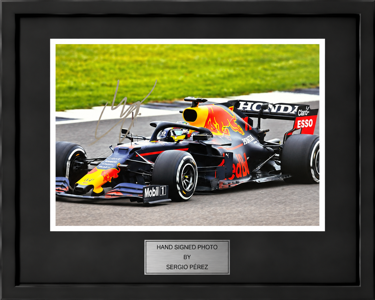 Sergio Pérez Signed and Framed A4 Photo