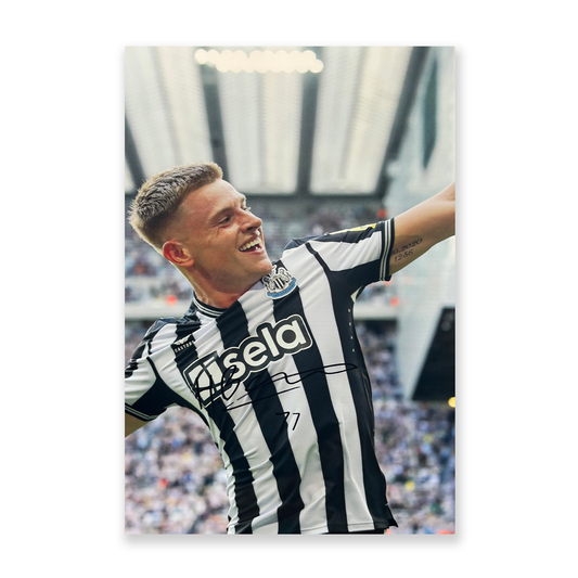 Harvey Barnes Signed Newcastle United A4 Photo