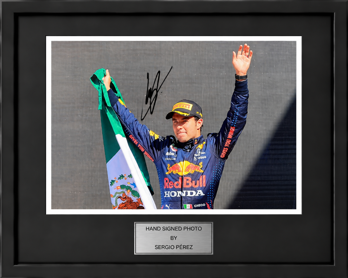 Sergio Pérez Signed and Framed A4 Photo