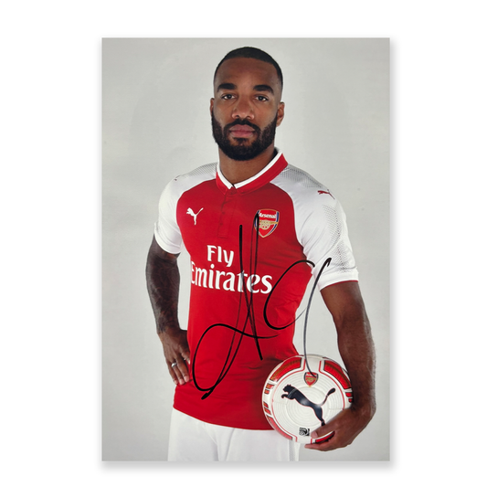 Alexander Lacazette Signed Arsenal FC A4 Photo