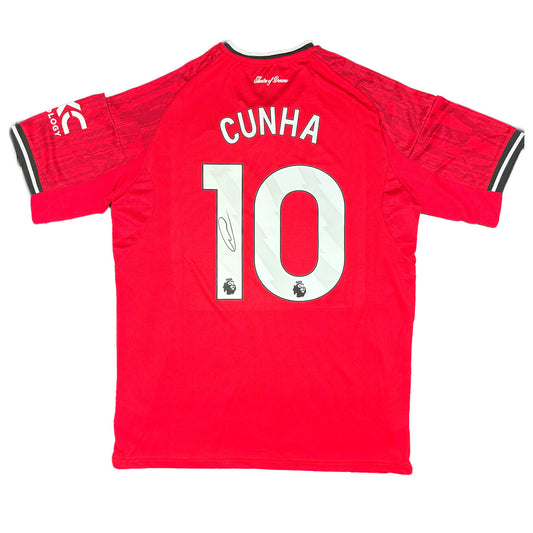 Matheus Cunha Signed Manchester United 2025/2026 Home Shirt