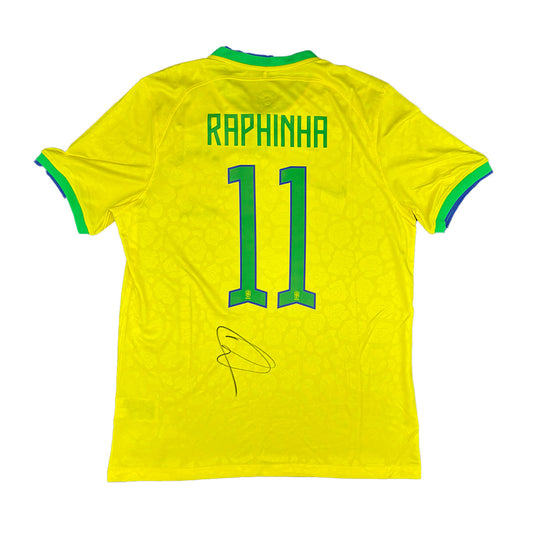 Raphinha Signed Brazil 2022/2023 Home Shirt