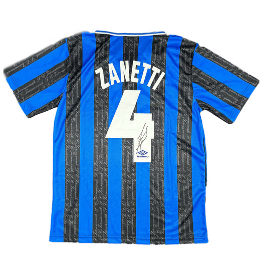 Javier Zanetti Signed Inter Milan 1998/1999 Home Shirt