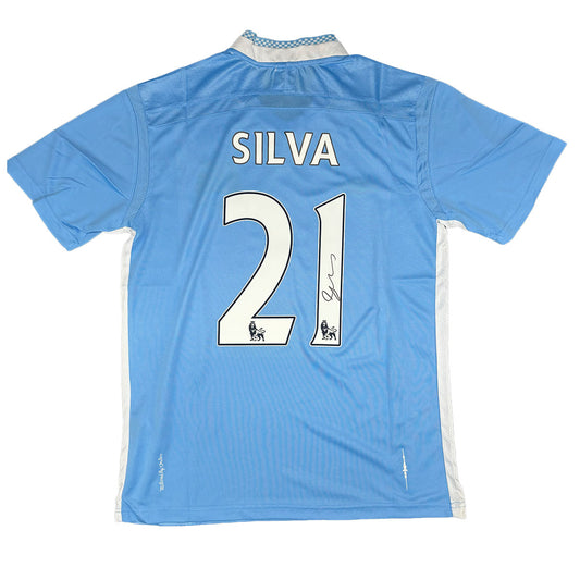 David Silva Signed Manchester City 2011/2012 Home Shirt
