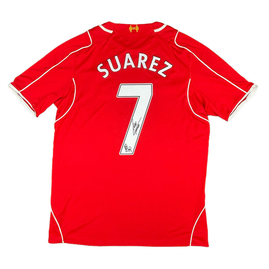 Luis Suarez Signed Liverpool FC 2014/2015 Home Shirt
