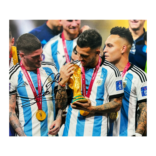 Leandro Paredes Signed Argentina A4 Photo