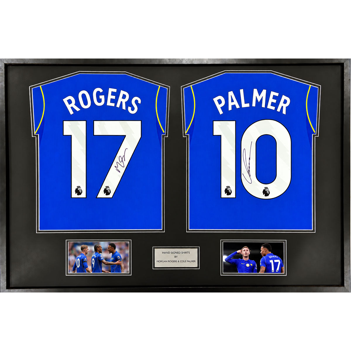 Morgan Rogers and Cole Palmer Signed and Dual Framed Chelsea 2026/2027 Home Shirt