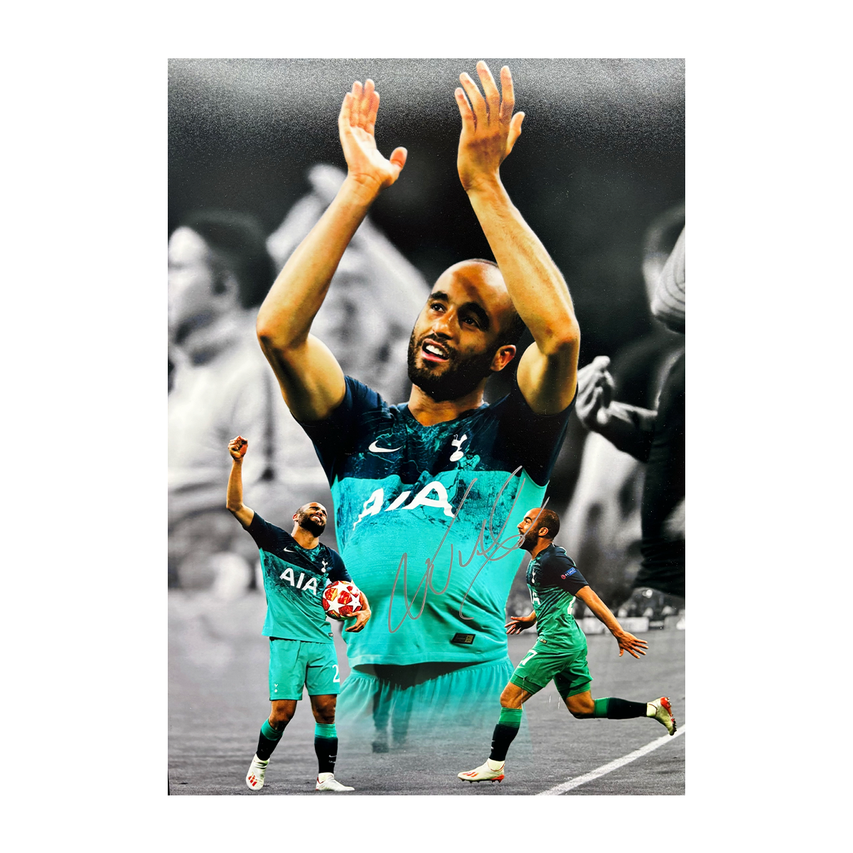 Lucas Moura Signed Tottenham Hotspur A3 Photo