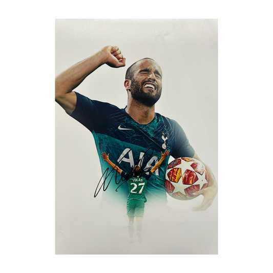 Lucas Moura Signed Tottenham Hotspur A3 Photo