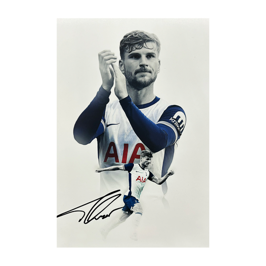 Timo Werner Signed Tottenham Hotspur A4 Photo